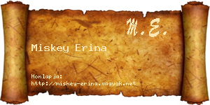 Miskey Erina névjegykártya